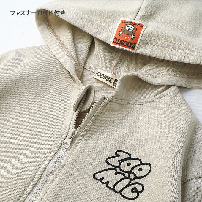 日本 ZOOLAND - 熊熊出遊印花休閒連帽外套-淺卡其