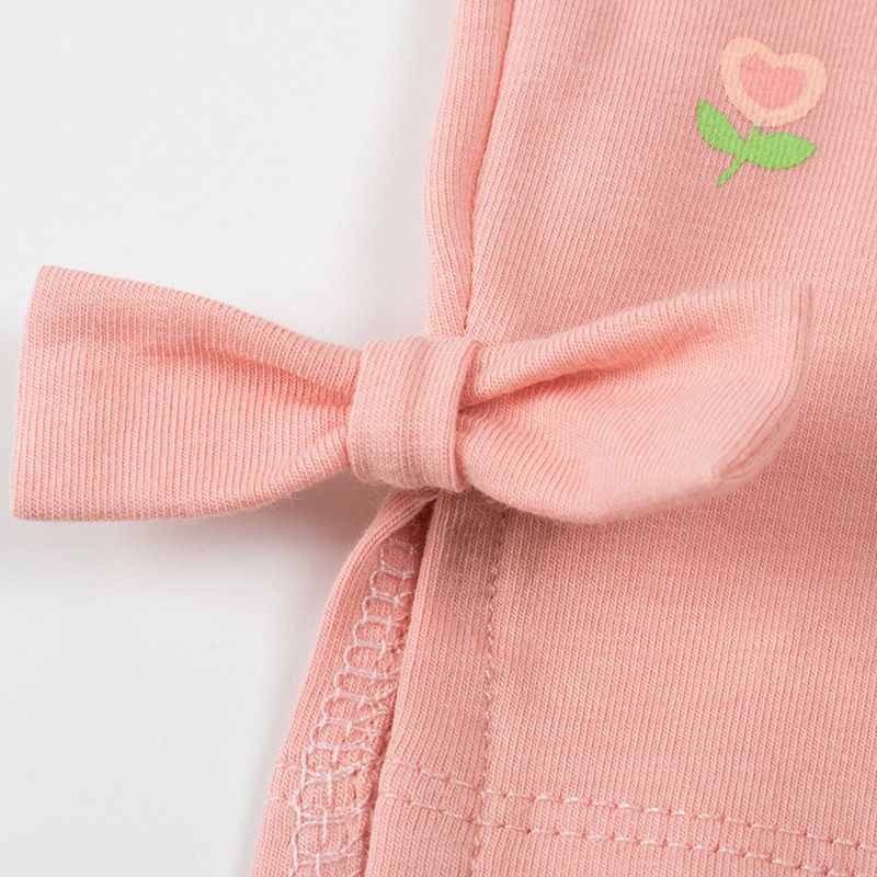 棉質五分褲-側面蝴蝶結-白色