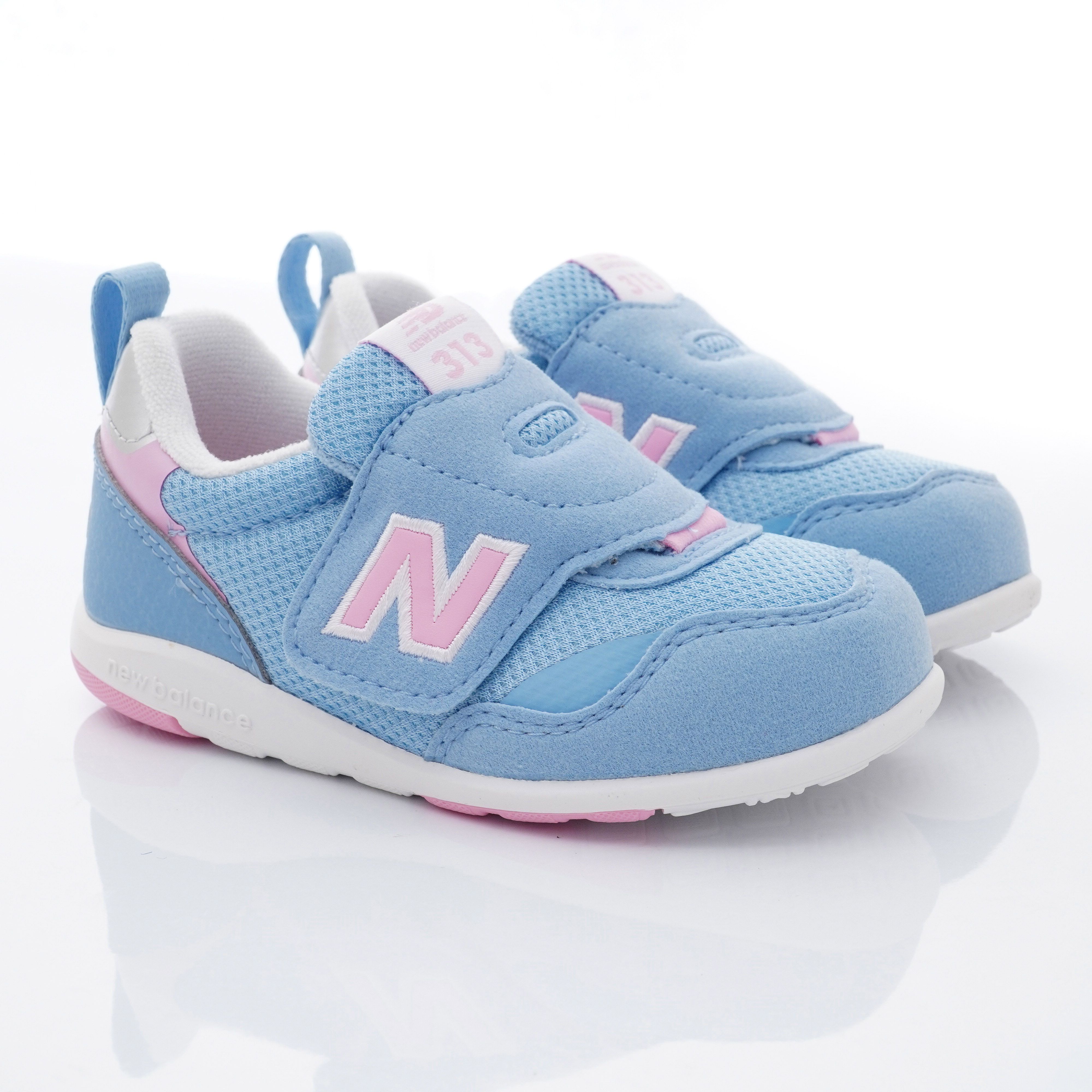 New Balance - NB313系列大絆帶休閒鞋款(小童段)-淺藍/粉紅