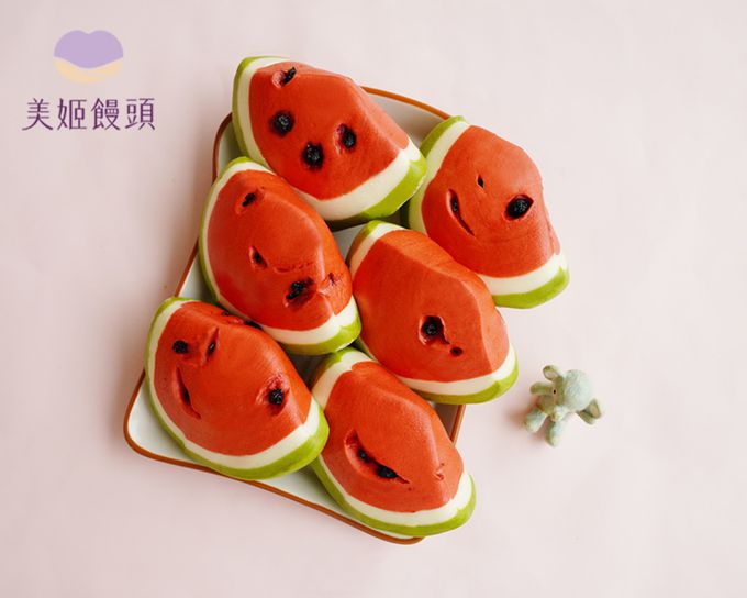 美姬饅頭 - 紅肉西瓜野藍莓鮮乳造型饅頭-50g*6顆