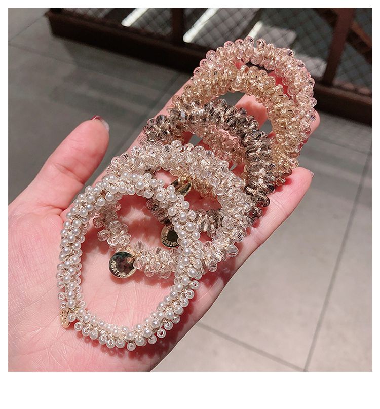 珍珠水晶兩用手鏈/髮圈-珍珠-白色