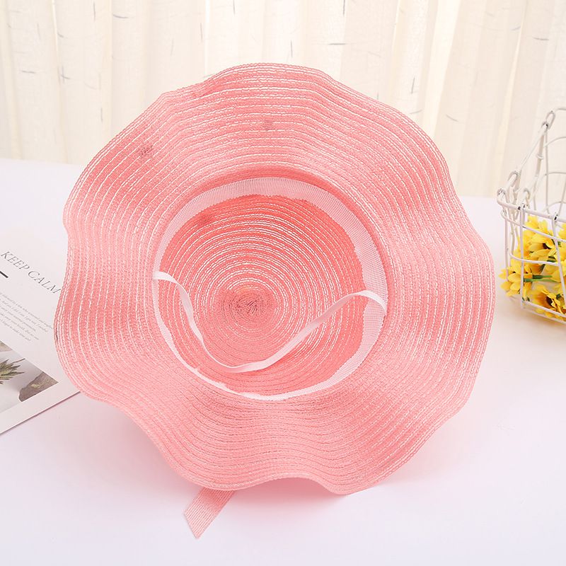 日系沙灘波浪邊草帽/遮陽帽-藍色 (建議2-6歲)