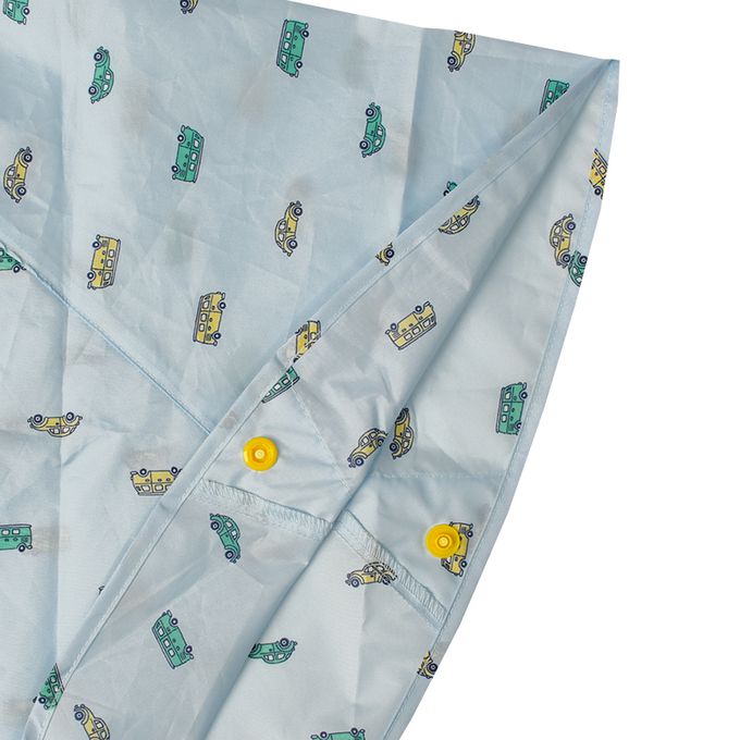 akachan honpo - 短斗篷式雨衣-汽車-藍色 (80~95cm)