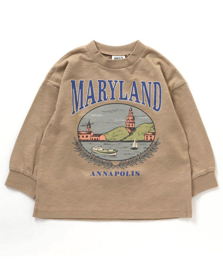 日本 BREEZE - 美式復古風長袖大學T-粉紅