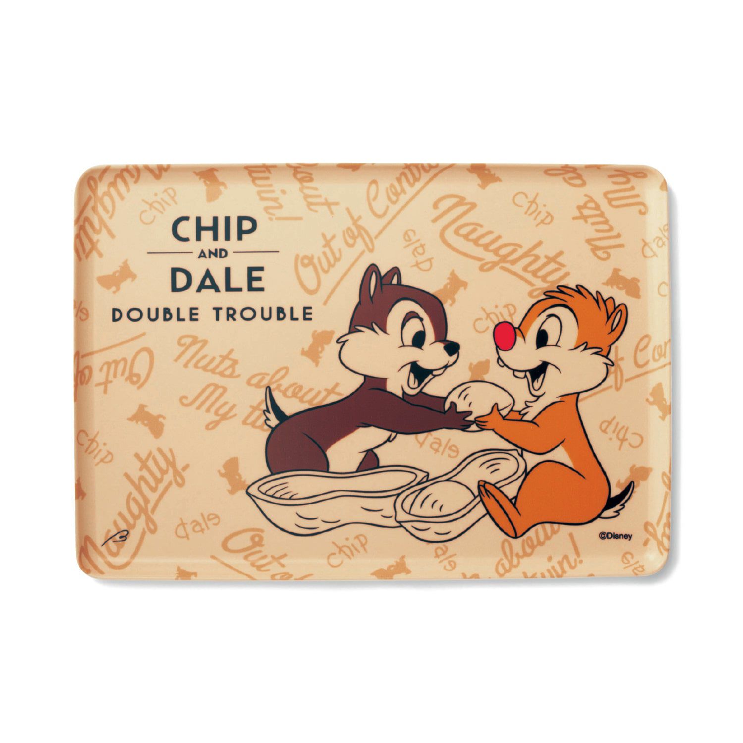 日本千趣會 - 日本製 迪士尼托盤(防滑加工)-維尼-黃藍格紋 (36x25x1.2cm)