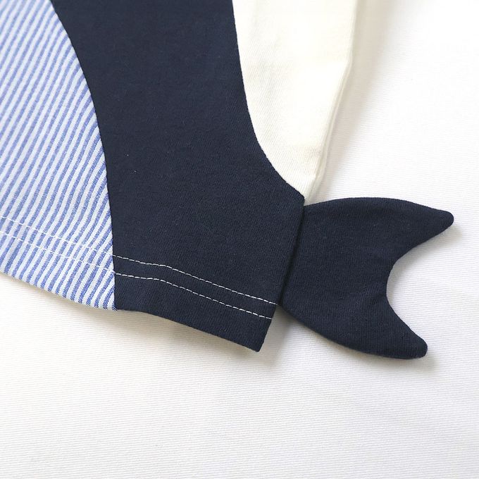 日本 ZOOLAND - 海洋印花短袖上衣-巨大鯨魚-海軍藍