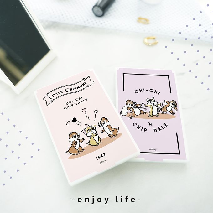 收納王妃 - 迪士尼 Disney奇奇蒂蒂【尖叫彈開】 折鏡 鏡子 化妝鏡 小鏡子10x6.5x0.5CM