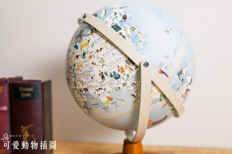 SKYGLOBE - 10吋新動物版360度旋轉木座地球儀(中英文對照)