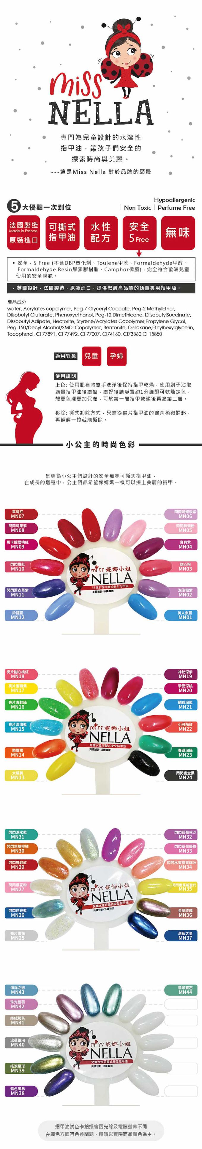 Miss NELLA妮娜小姐 - 妮娜派對小禮盒 二入-胖胖款護唇膏-焦糖蘋果+指甲油-閃閃藍莓冰沙 MN32