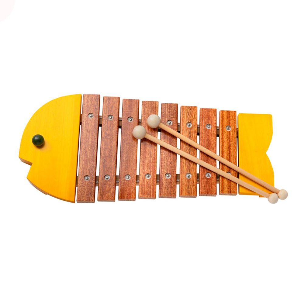 akachan honpo - 小魚形狀木琴-黃色