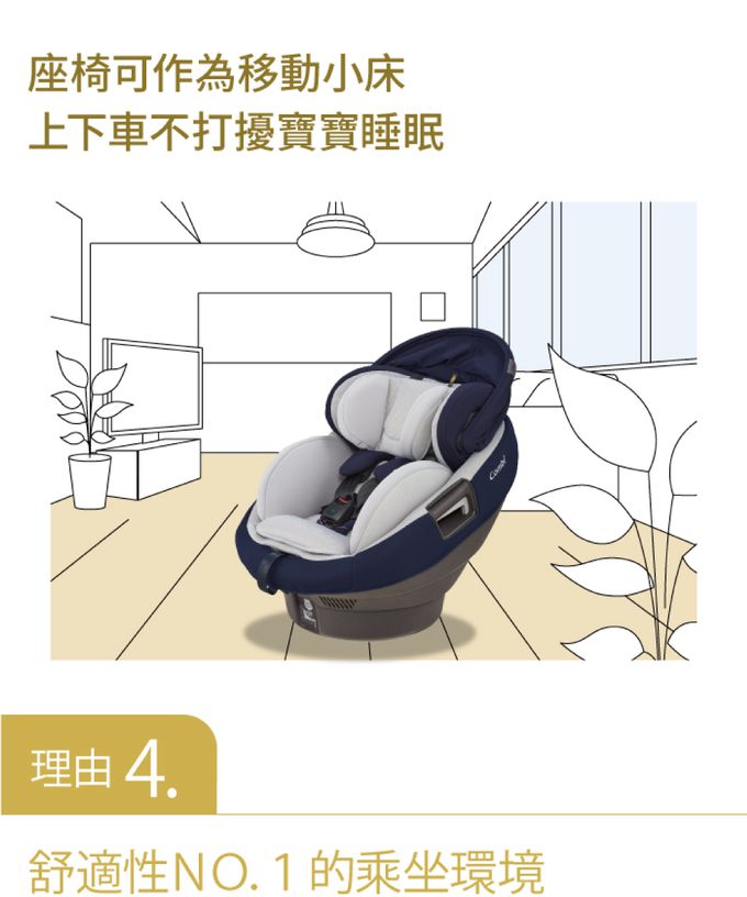 日本 Combi - Nexturn 21MC ISOFIX-懷抱式床型汽座-雅爵棕-(18kg以下) 贈 Pro 360 PLUS消毒烘乾鍋組(隨機配色)