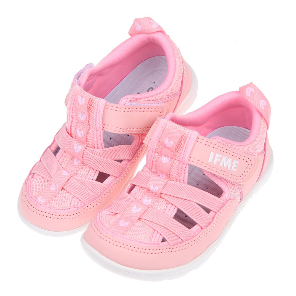日本IFME - 元氣粉紅兒童機能水涼鞋-粉紅色