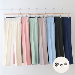 韓國女裝連線 - VETICA 韓製顯瘦小腹收收露腳踝褲-象牙白