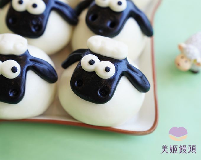 美姬饅頭 - 羊咩咩鮮乳造型芝麻包-50g*6顆