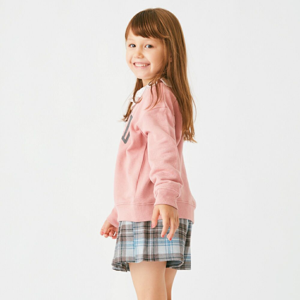 日本 evercloset - 純棉裏毛英文字大學T-水藍