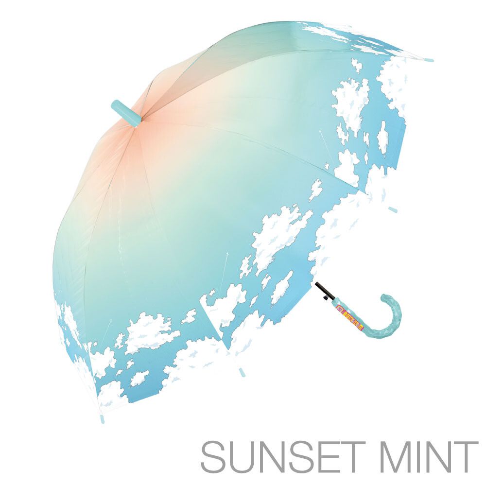 日本中谷 - 抗UV 99%遮光晴雨兩用兒童直傘-雲朵-晚霞粉 (55cm(身高130cm以上))