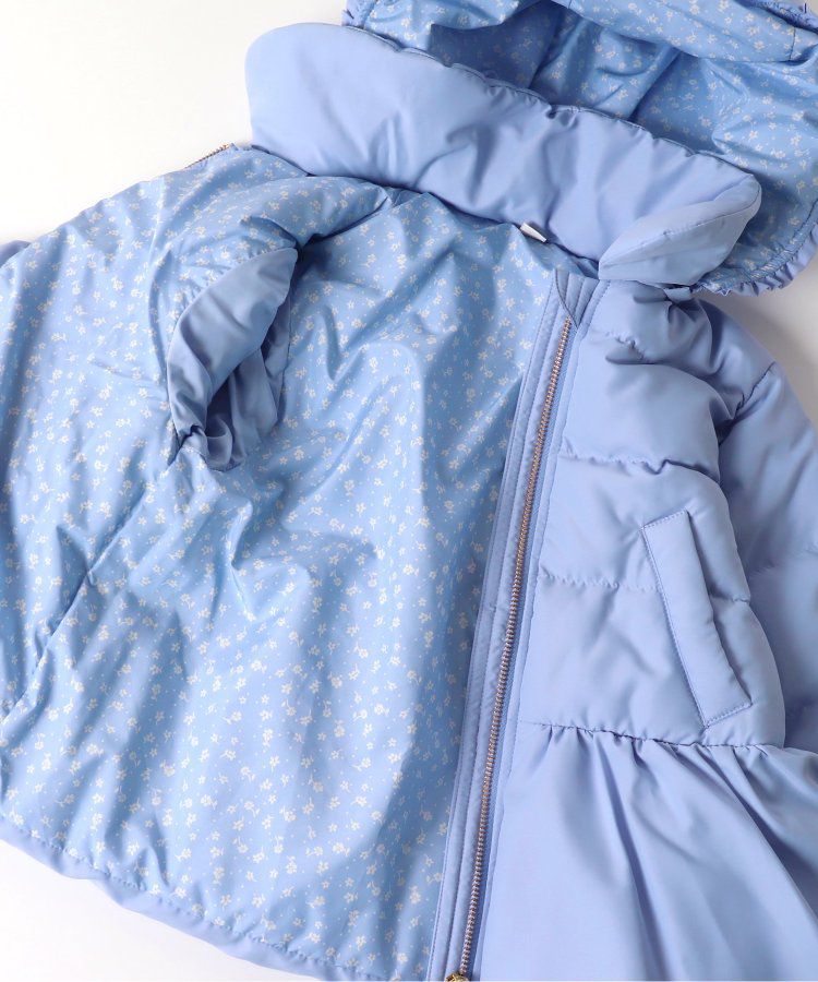 日本 apres les cours - [女孩最愛]愛心金釦夢幻荷葉鋪棉外套-酒紅