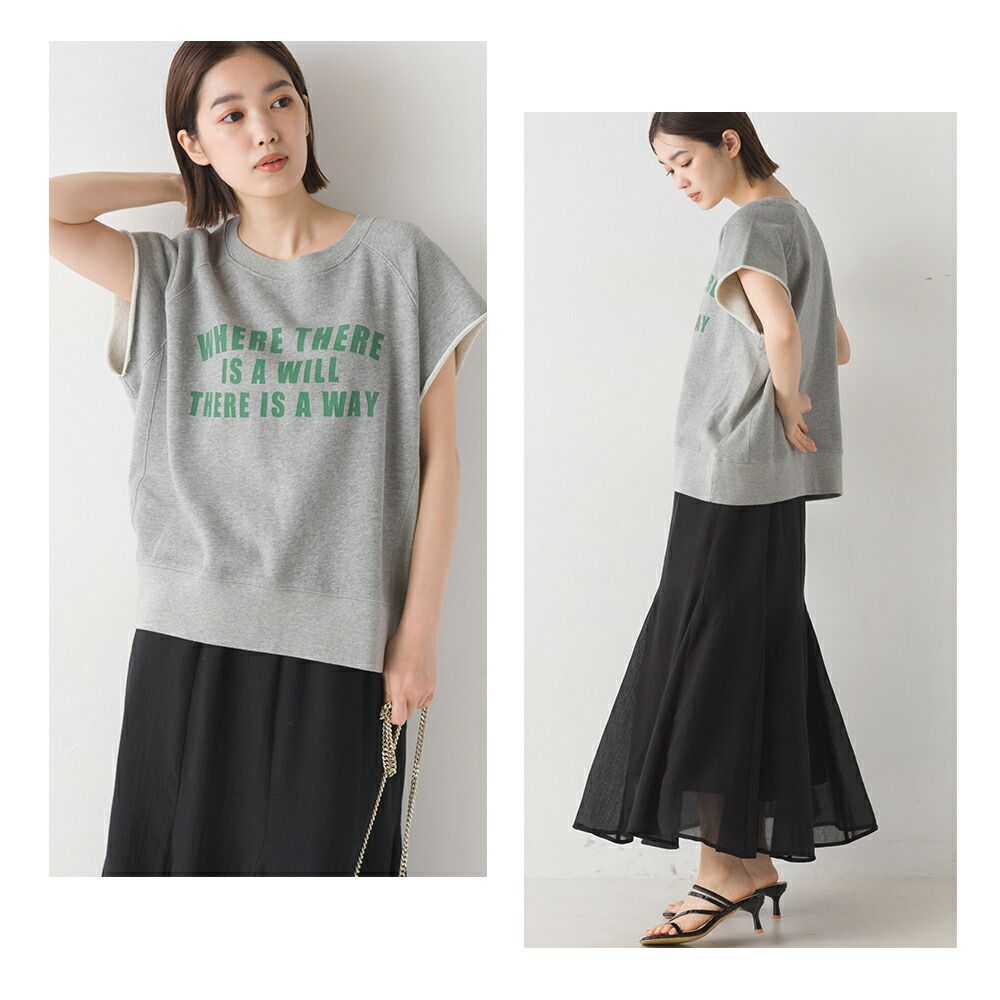 日本 OMNES - 美式復古印花無袖上衣-灰