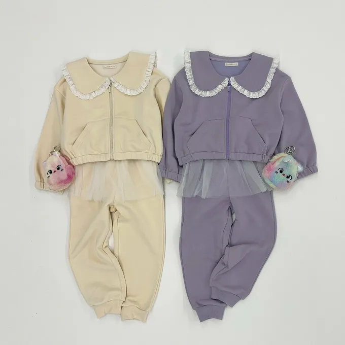 日本 Lycee mine - 可愛水手領荷葉邊外套-淺灰