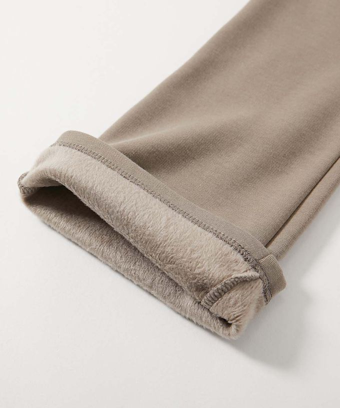 日本 devirock - RICH WARM 保暖裏毛喇叭長褲-黑