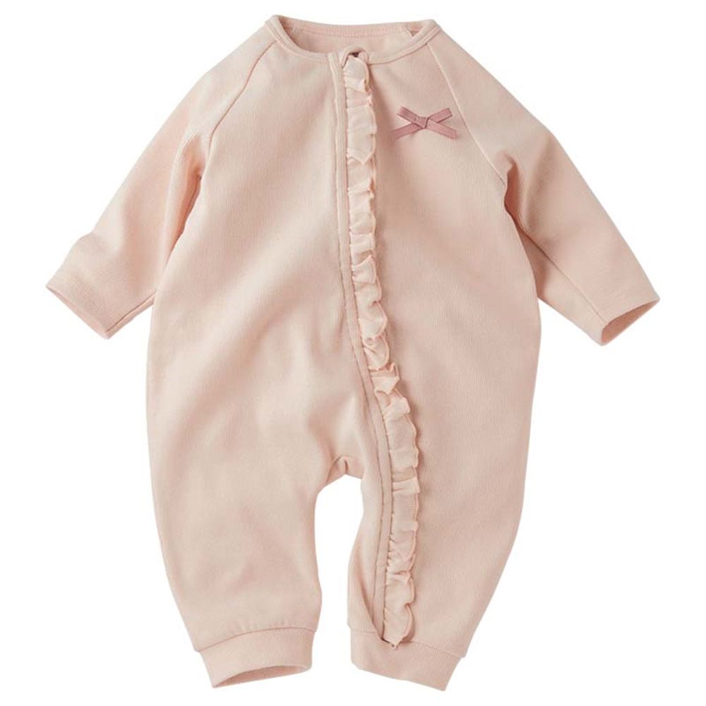 穿脫輕鬆方便連身衣-拉鍊款-粉紅色