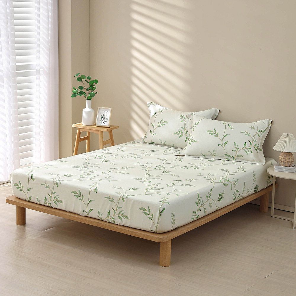 雙人加大床包枕套組 300織100%天絲 萊賽爾-芮雅