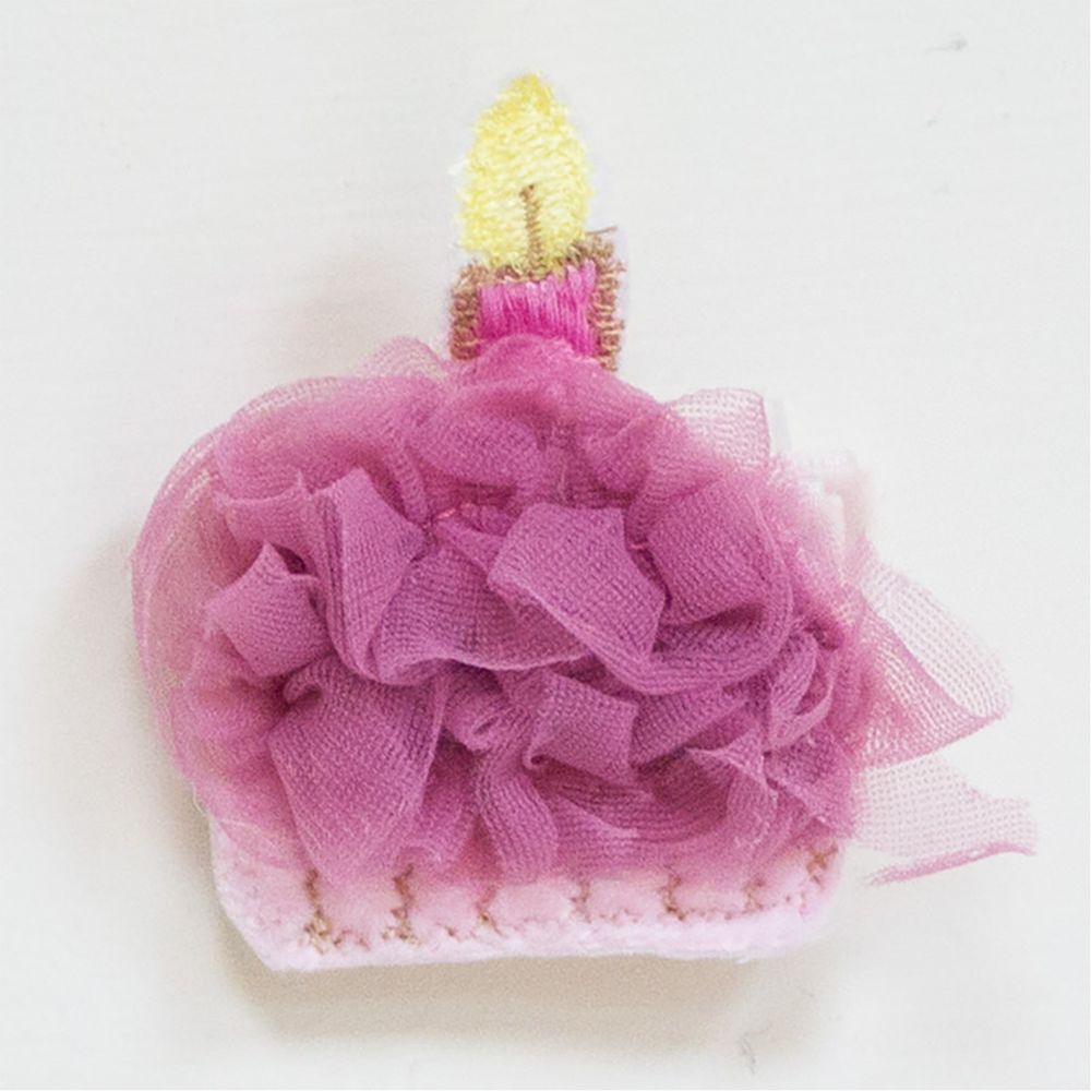 美國 Chic Baby Rose - 手工髮夾_生日蛋糕款-灰玫瑰 (單一尺寸)