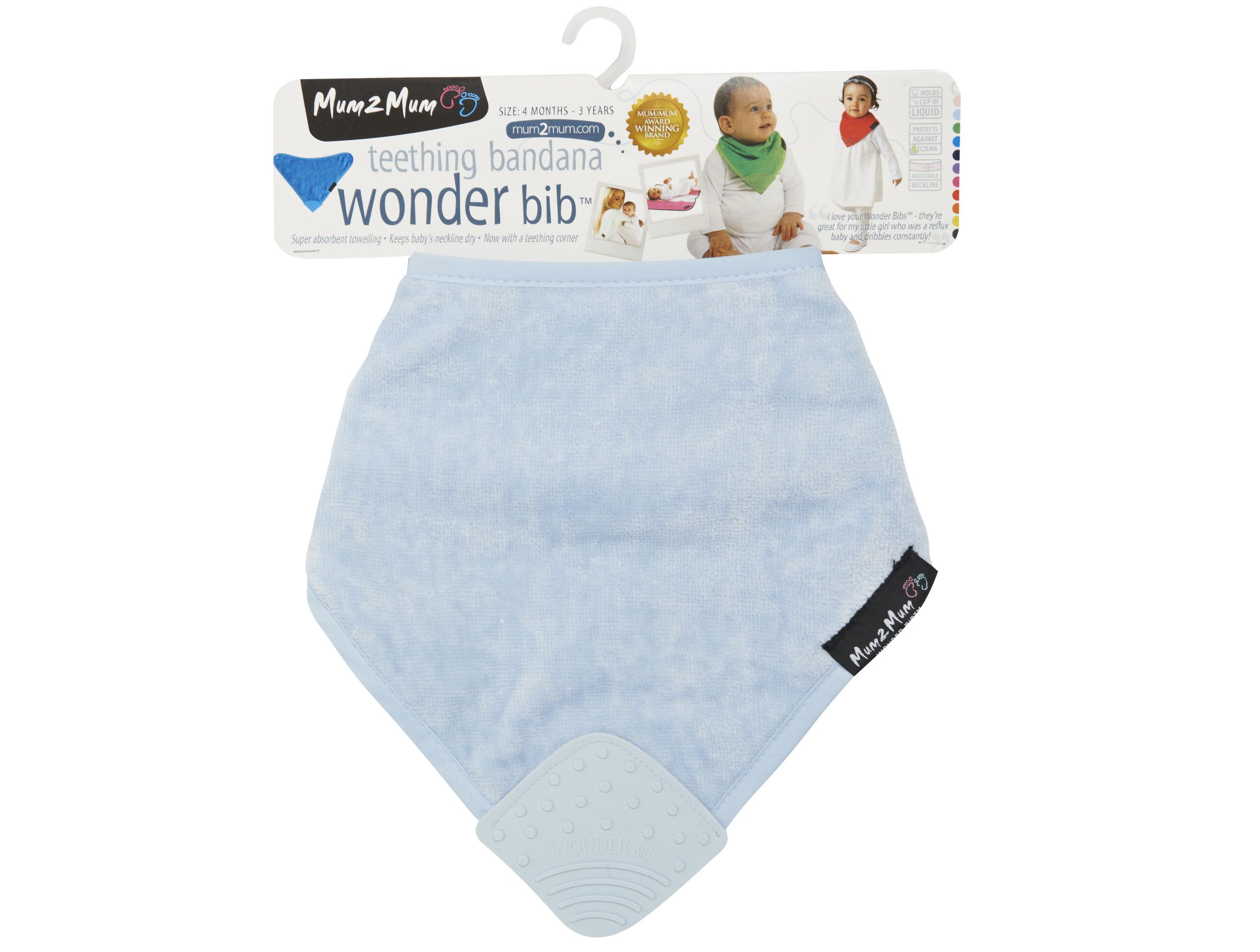 Mum 2 Mum - 機能型神奇三角咬咬兜口水巾圍兜-粉藍