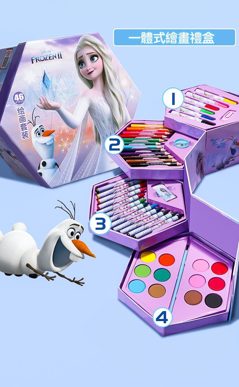 卡通兒童塗鴉創意彩繪禮盒組-卡通人物漫威-藍色