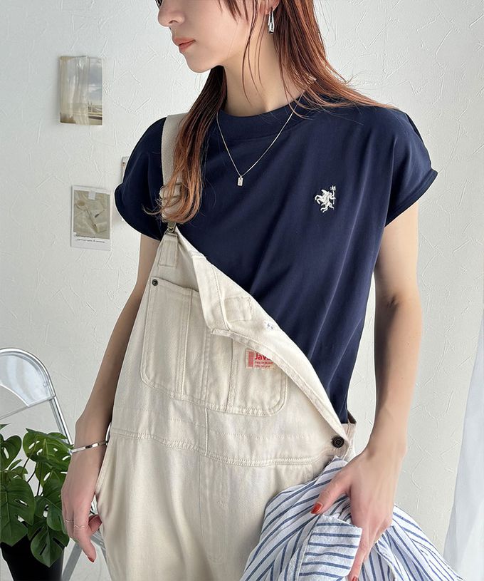 日本 Classical Elf - 刺繡logo魅力法式袖上衣-小立領-淺灰