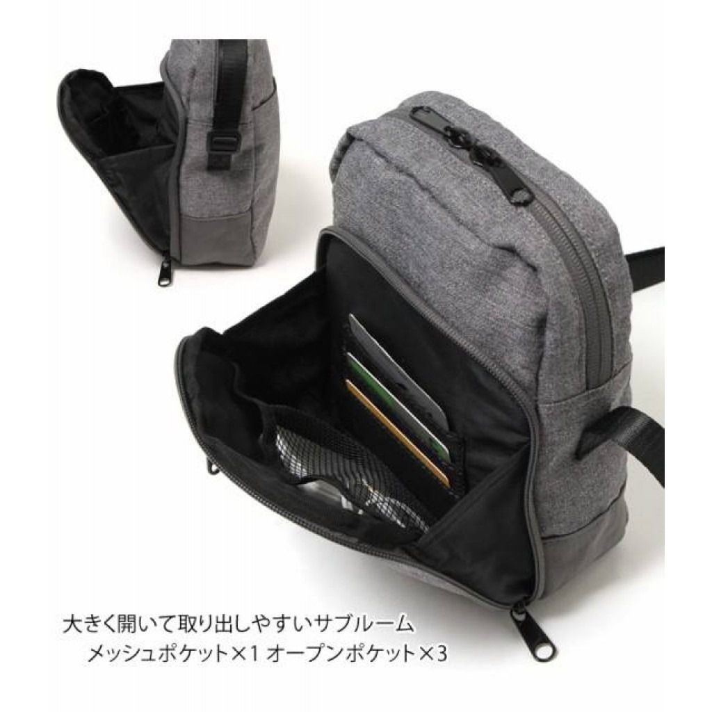 日本 Anello - 迷你多收納斜挎包肩背包-藍色 (21x16x6cm 肩背長約62~117cm)-197g