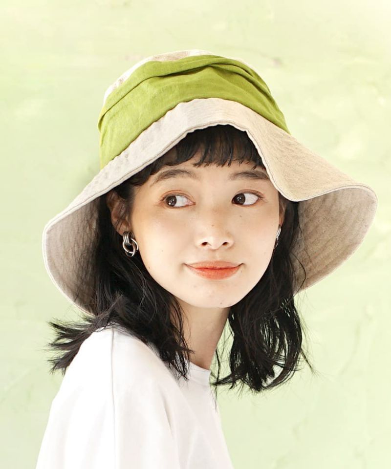 日本 zootie - 棉麻透氣寬帽簷遮陽漁夫帽(頭圍約58cm)-珊瑚橘