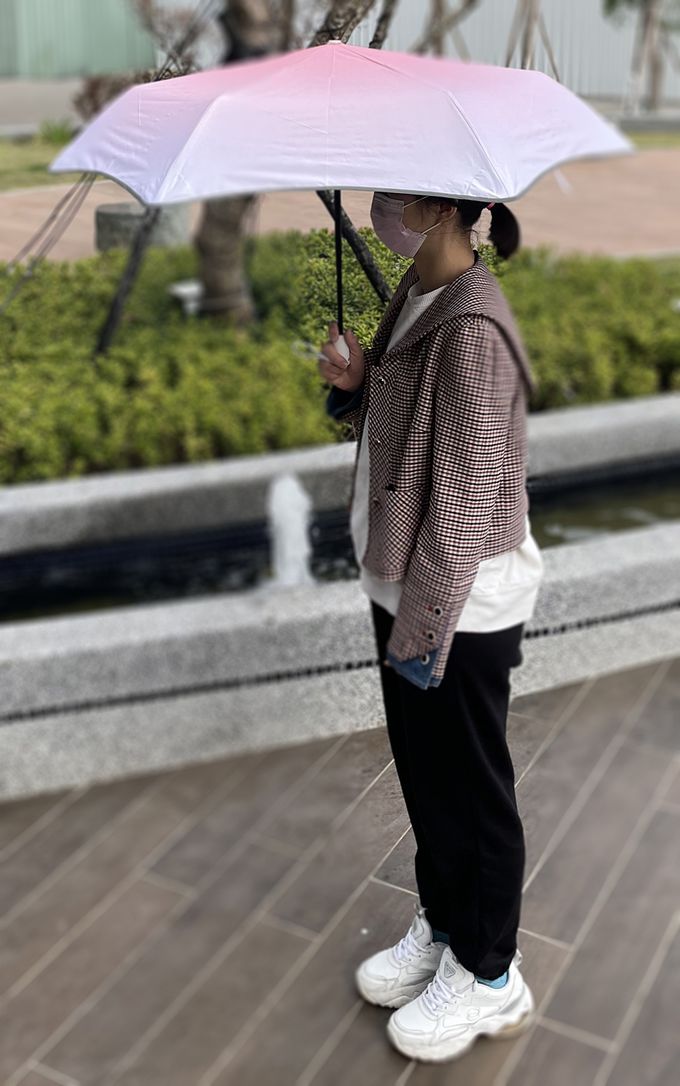 圓角自動折疊傘-漸變粉