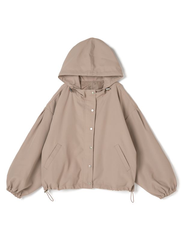 日本 GRL - 修身顯瘦寬版連帽外套-淺杏