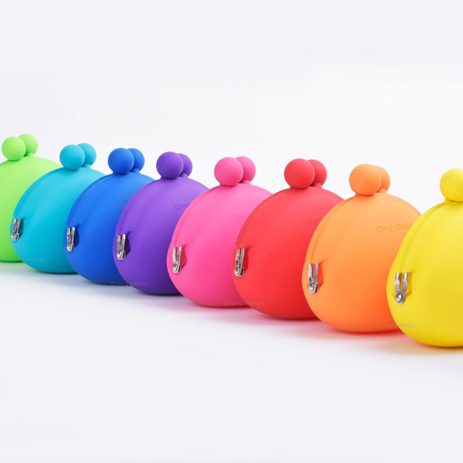 日本P+G design - [人氣熱銷]矽膠胖胖口金零錢包-藍