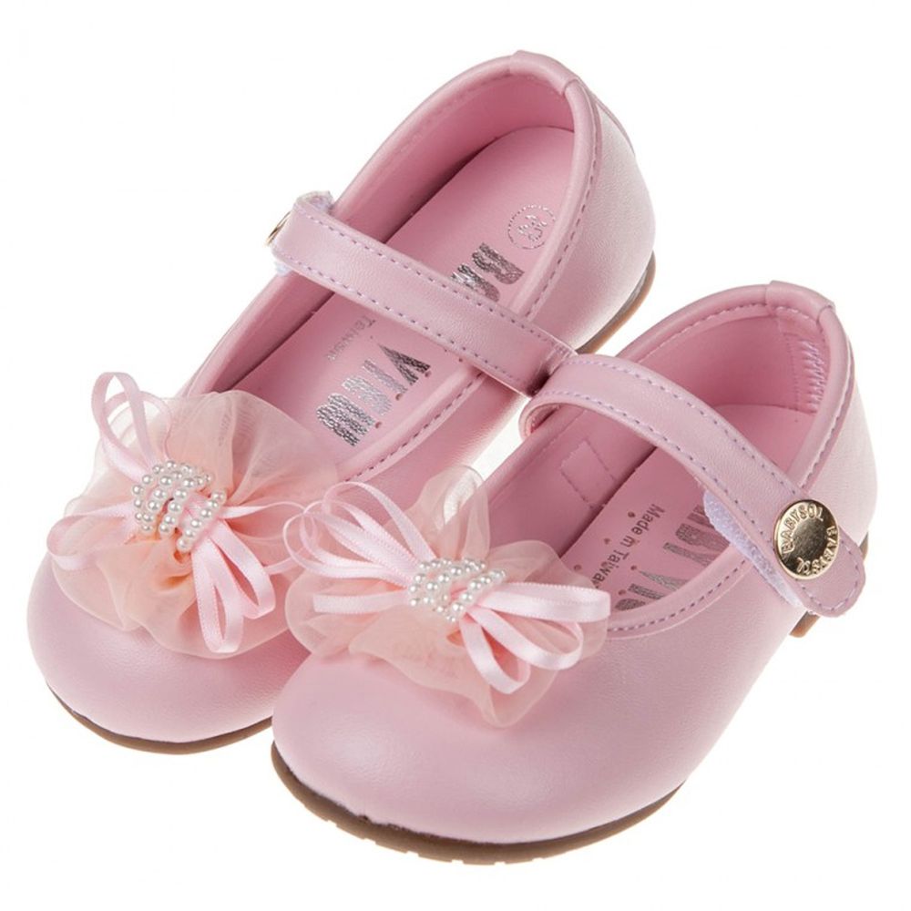 台灣製粉色蕾絲花朵兒童公主鞋