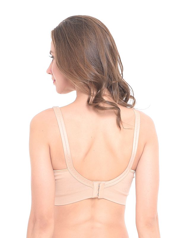 沐伊孕哺 MOOIMOM - 全包覆緹花無痕哺乳胸罩-膚