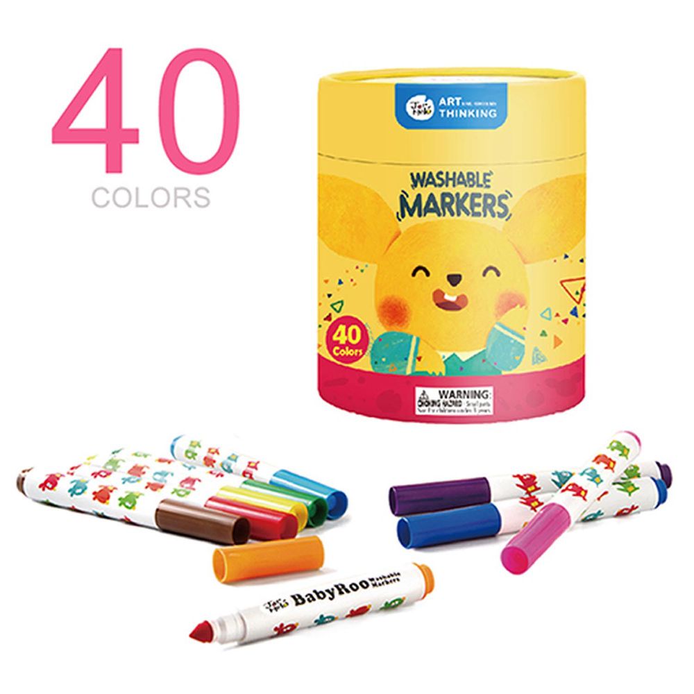 JarMelo 原創美玩 - 兒童可水洗彩色筆-40色