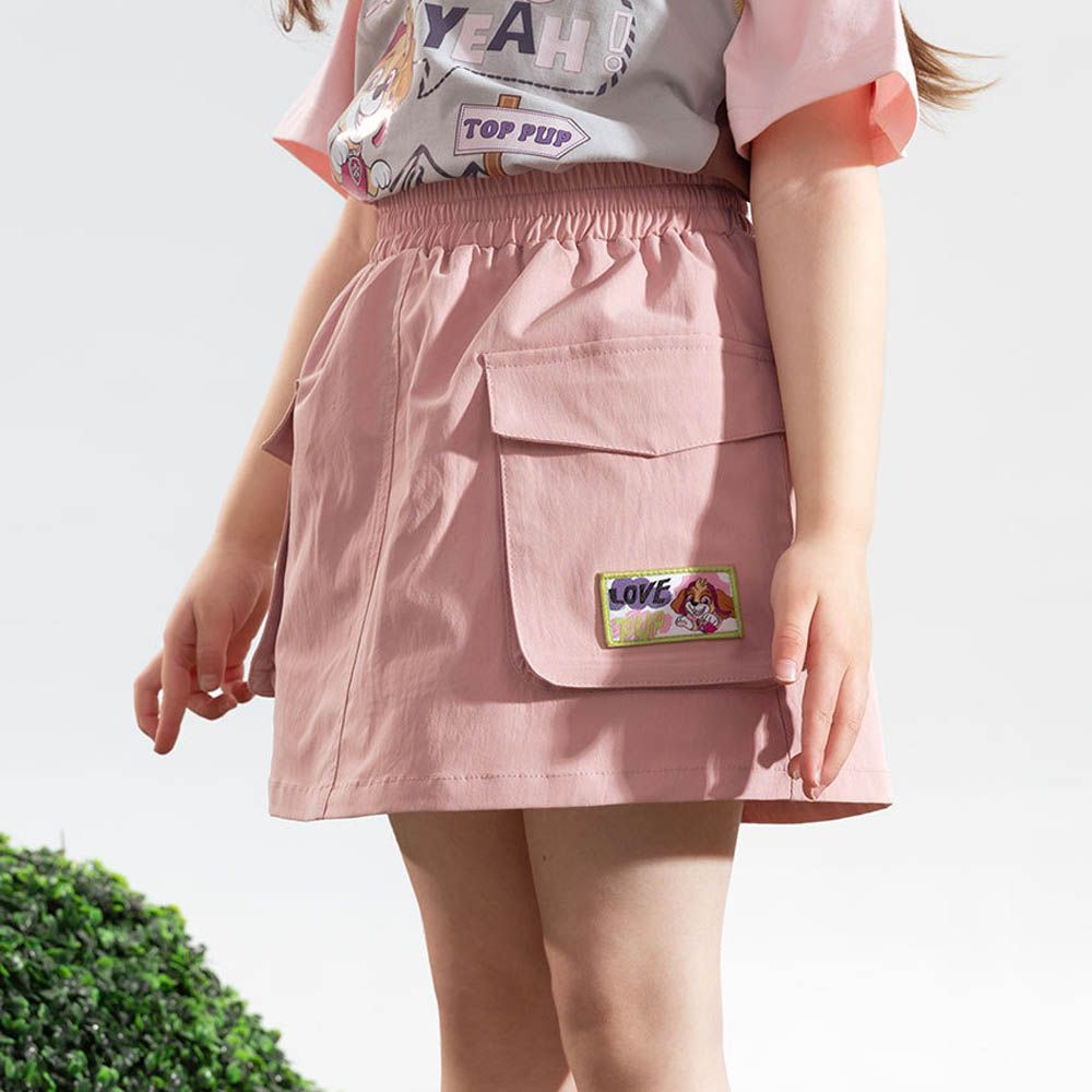 卡通汪汪隊工裝短裙(內裡安全褲)-卡通人物天天-粉色