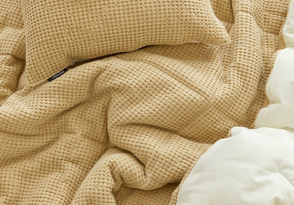 韓國 Maatila - 可水洗天絲莫代爾鬆餅棉被-花生