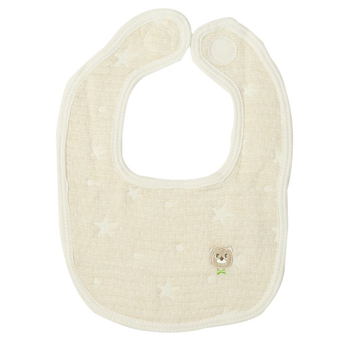 akachan honpo - 四層棉紗圍兜3入組-週年紀念小熊-米白色 (70~95cm)