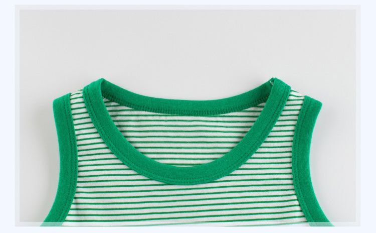 純棉無袖背心上衣-條紋款-藍+白