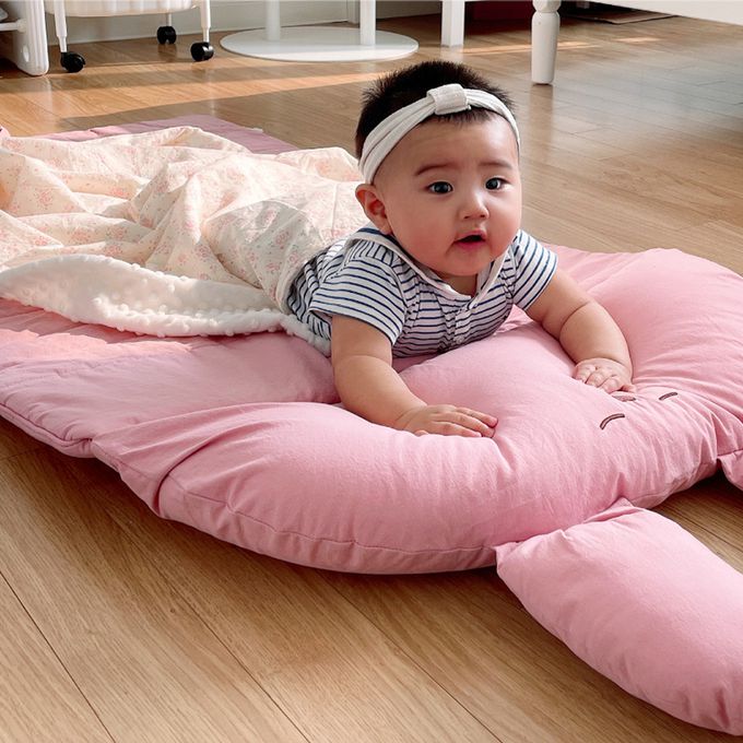 正韓Hello HiZoo - 手工製純棉柔感親膚幼兒安撫毯/冷氣毯/絨毛被毯/午睡毯-Brown Flower