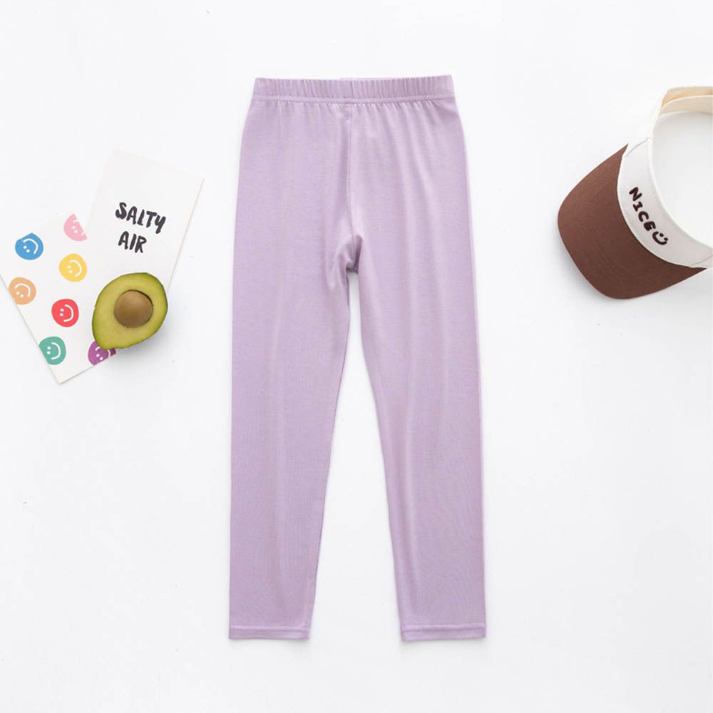 大彈力！莫代爾九分內搭褲-紫色