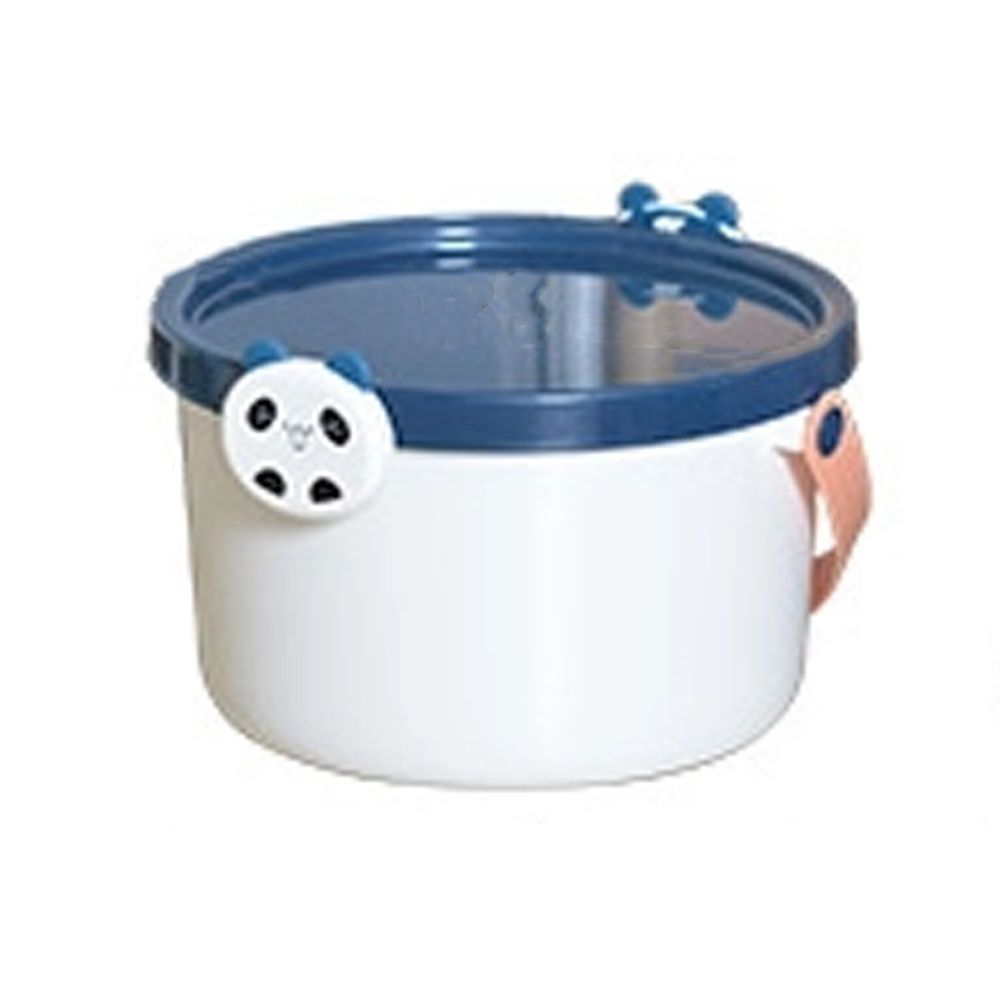 家窩 - 動物造型卡扣戲水/玩具收納桶附蓋-小-3入-熊貓