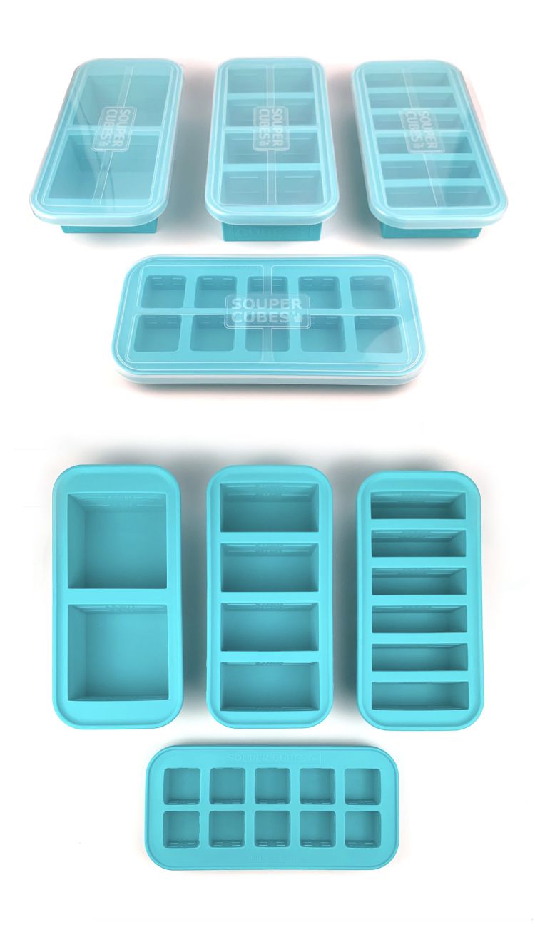 美國SOUPER CUBES - 多功能食品級矽膠保鮮盒-4格-250ml/格