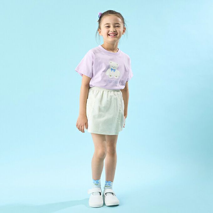 日本 Lycee mine - 純棉百搭印花短袖上衣-兔子玩偶-米白