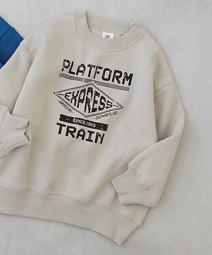 日本 devirock - 裏起毛定番印花長袖上衣-巨大檸檬-黑