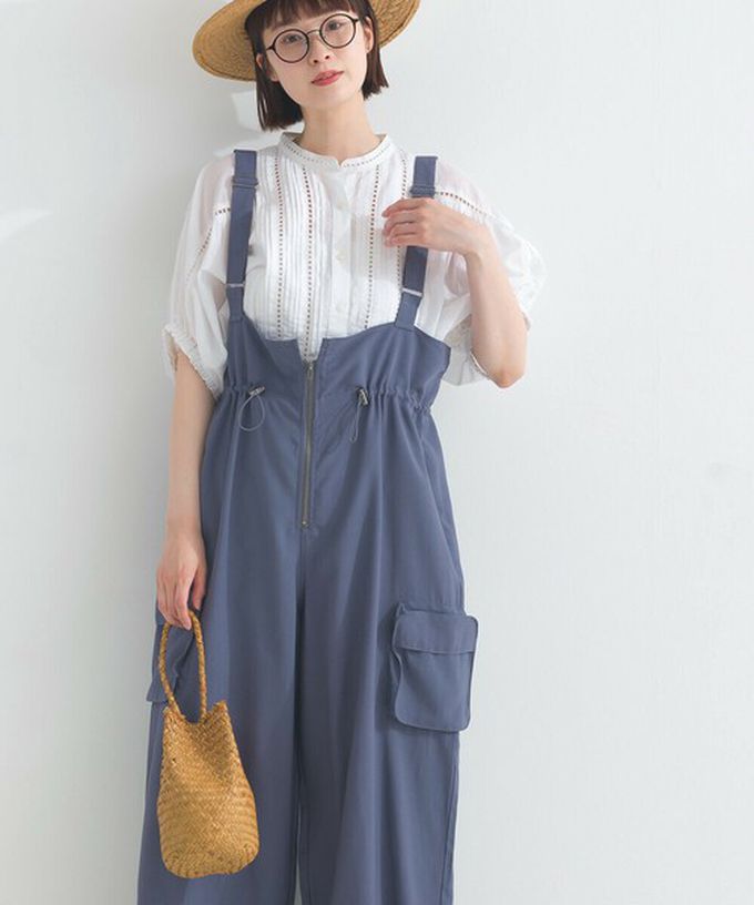 日本 Lupilien - 柔軟可愛抽繩束腰工裝風吊帶褲-卡其棕