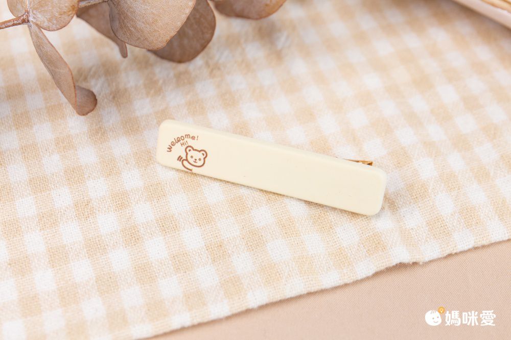 甜美造型兒童髮夾-miu貓咪-米白色